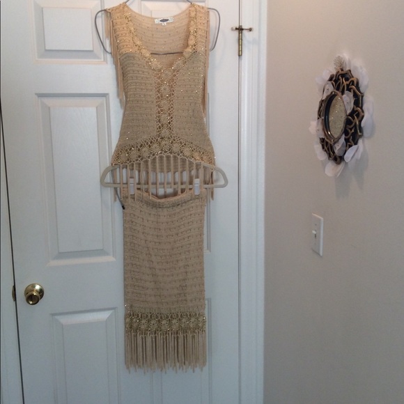 🎉BEAUTIFUL🎉Hand Beaded/Tassel Skirt Set🎉W/Pants